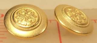 high quality solid metal gold color round shank button intricate 