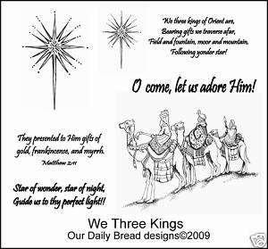 WE THREE KINGS Religious CHRISTMAS Rubber Stamp  