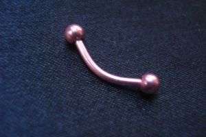 16g 5/16 Pink Eyebrow Curved Barbell Anodized Titanium  