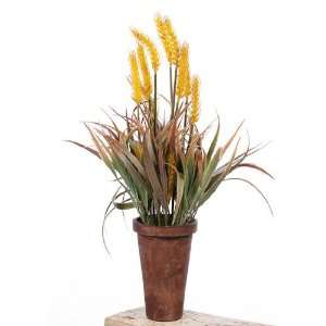  Vinyl Autumn Wheat and Grasses in Rustic Look Vase  18 
