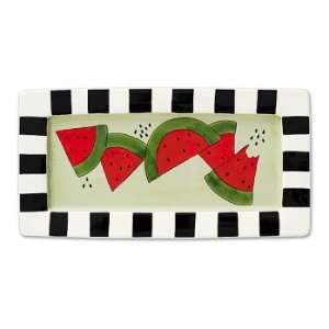  Watermelons   Handpainted Watermelon Rectangular Platter 