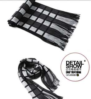 Two sided grid men women couples cotton scarves warm neck scarf  