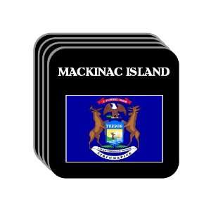 US State Flag   MACKINAC ISLAND, Michigan (MI) Set of 4 Mini Mousepad 