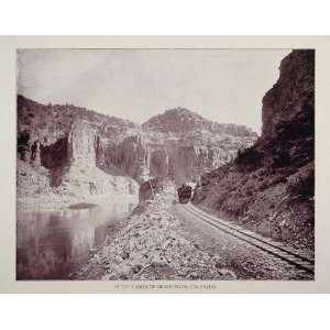  1893 Print Train Railroad Canyon Grand River Colorado 