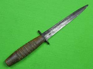   English WW2 FAIRBAIRN SYKES Commando Fighting Knife Wooden Handle