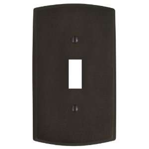 Solid Bronze Rounded Design Single Toggle Switch Plate   Bronze Patina