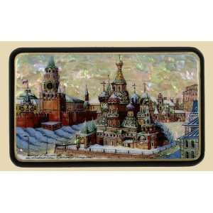   Box (#3365) MOSCOW RED SQUARE on mother of pearl 