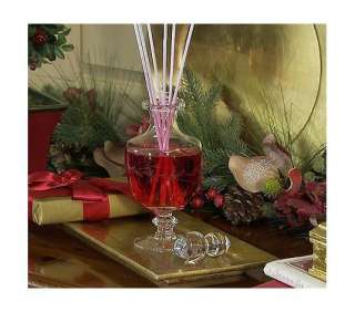 Etched Glass Holiday Fragrance Reed Diffuser by Valerie Red Christmas 