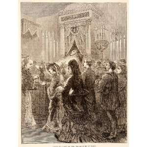  1874 Wood Engraving Lying State Archbishop Paris Killed 