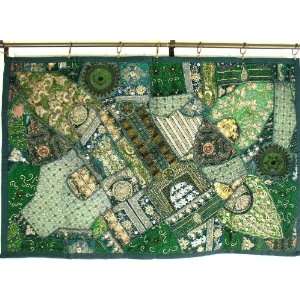   Decorative India Home Green Tapestry Wall Hanging