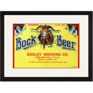  Black Framed/Matted Print 17x23, Bock Beer