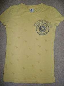 Abercrombie Kids Girl Baby Tee Shirt Sz Small Yellow AF  