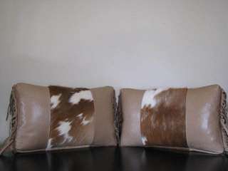 LAMBSKIN LEATHER/COWHIDE WESTERN DESIGN PILLOWS  