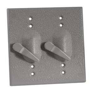   Two Gang Weatherproof Device Mount Cover with 2 Single Pole Switches