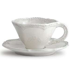  Arte Italica Merletto Antique Cup and Saucer, Set of 4 