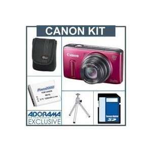  Canon PowerShot SX260 HS Digital Camera Kit,  Red   with 