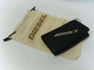 NWT Diesel Brand Black Leather Tri Fold Key Case  