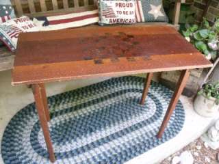 Primitive Antique Wood Folding Table Checkerboard Paint  