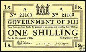 Fiji 1 Shilling 1942, P.49a  