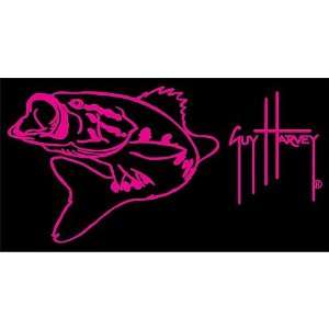  Guy Harvey Signature Large Mouth Bass Decal PINK