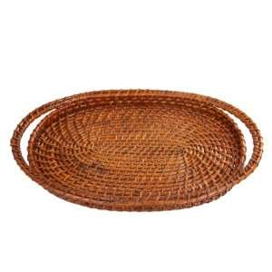  Eco friendly handmade cane oval shape tray   EDINCA0009 