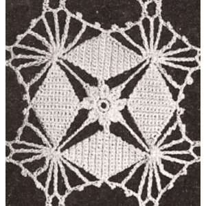 Vintage Crochet PATTERN to make   MOTIF BLOCK Bedspread Crystal Web 