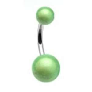 14g Green Metallic Coated Sexy Belly Button Navel Ring Jewelry with 