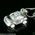 VOLKSWAGEN Classic CAR w Swarovski Crystal ~3D VW Beetle~ Charm 