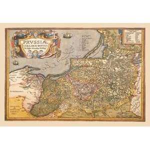  Vintage Art Map of Prussia   09066 9