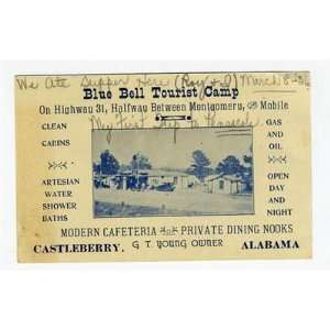   Camp Castleberry Alabama Advertising Card 1936 