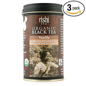 Rishi Tea Organic Vanilla Black, 2.7 Ounce Tins (Pack of 3)