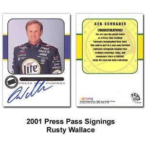  Press Pass Signings 01 Rusty Wallace Card Sports 