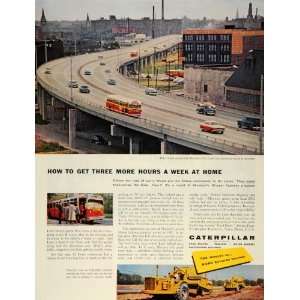 1956 Ad St Louis Expressway Caterpillar Tractors Diesel Engines Motor 