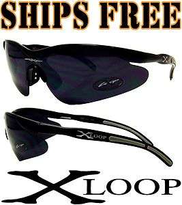 Xloop Mens Black Designer Sunglasses Sport Baseball Running X Loop New 