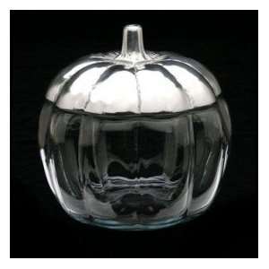  Arthur Court Designs Pumpkin Glass Bowl With Metal Lid 