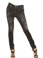 BALMAIN   JEANS IN DENIM STRETCH DESTROYED SKINNY