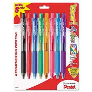  WOW Retractable Ballpoint Pen   Med Pt, Assorted, 8/Pack 