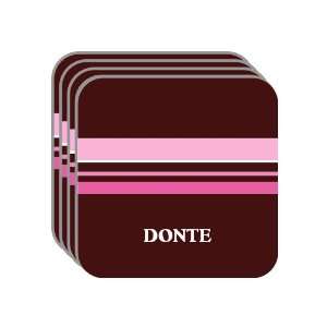 Personal Name Gift   DONTE Set of 4 Mini Mousepad Coasters (pink 