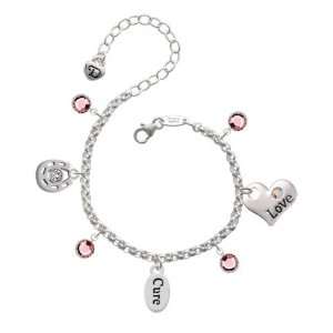  Cure in oval Love & Luck Charm Bracelet with Light Rose 