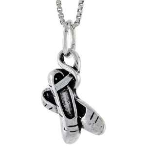  Sterling Silver Doll Shoes Pendant, 5/8 in. (16mm) tall 