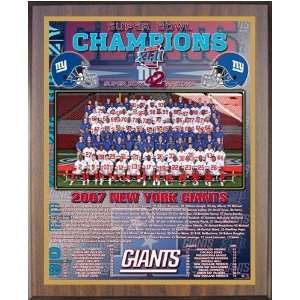  Super Bowl 2007 New York Giants13x16 Healy Plaque Sports 