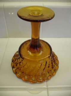   Dark AMBER rootbeer Pedestal cut glass Candy Nut Dish bowl Depression