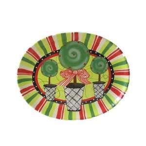    Home Etc Merry Merry Topiary Oval Platter