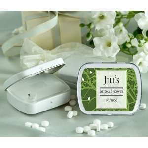 Wedding Favors Green Winter Theme Personalized Glossy White Hinged 