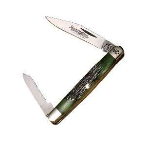  Remington Green Jigged Bone Handle Mini Clip&Pen 440 