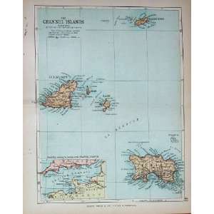  Map England C1895 Channel Islands Guernsey Jersey Sark 