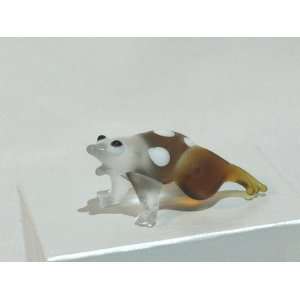    Collectibles Crystal Figurines Opaque Golden Frog 
