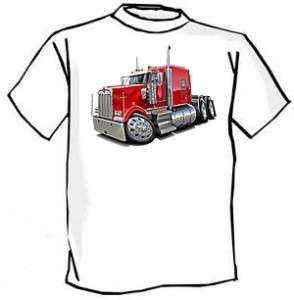 Kenworth w900 Semi Truck Cartoon Tshirt NEW  