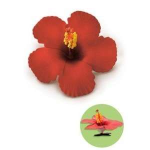 Hawaiian Hair Clip Foam Flower Hibiscus Red
