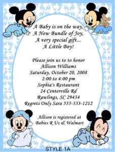 Mickey, Minnie, Daisy Duck Baby Shower Invitations  